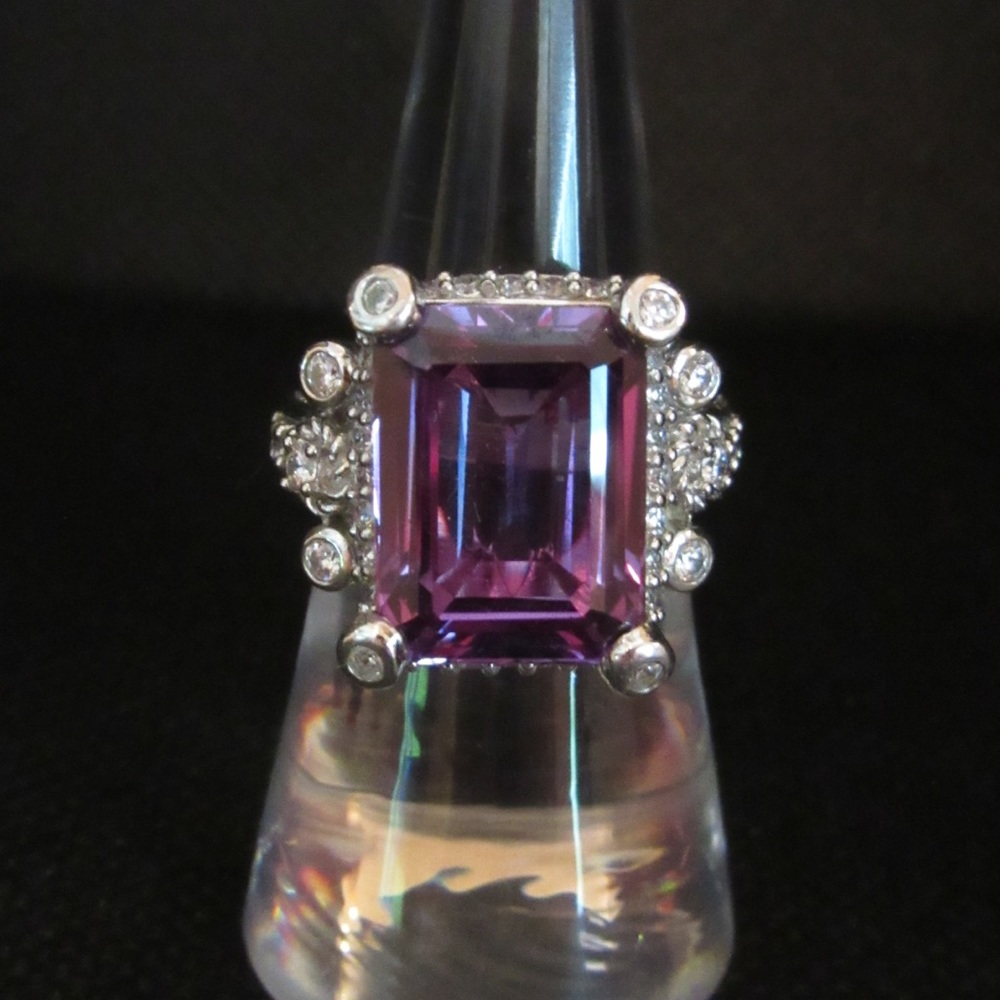 Judith Ripka Purple CZ/Diamonique Ring Sz 7